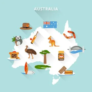 Australia tourist map Stock Illustration