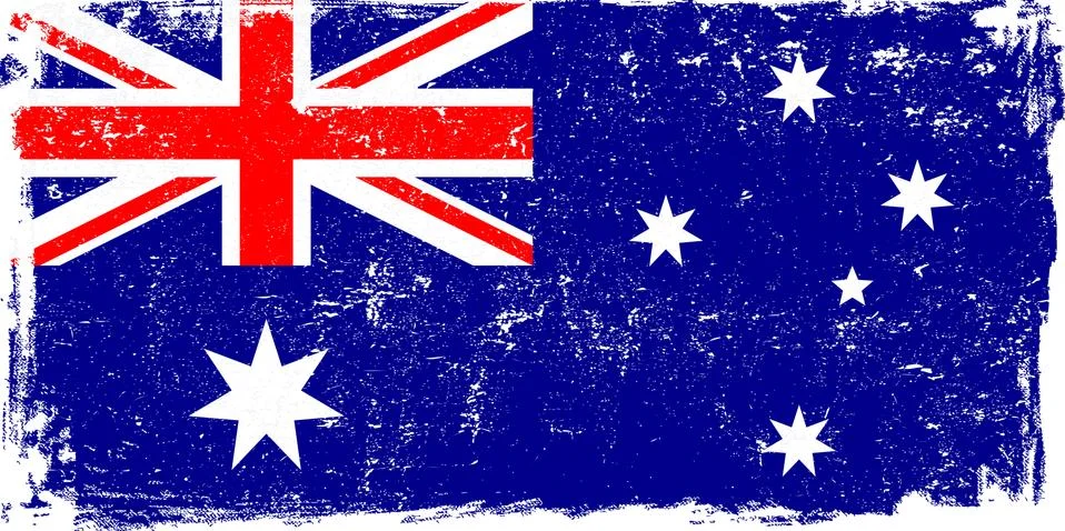 Australia Vector Flag on White Stock Illustration