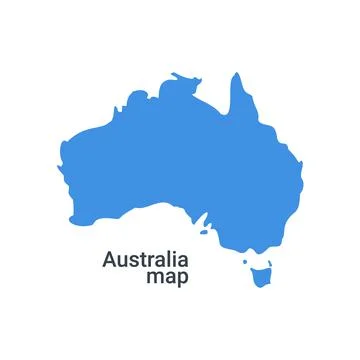 Australia vector map grey isolated background. Queensland victoria states Illustrazione stock