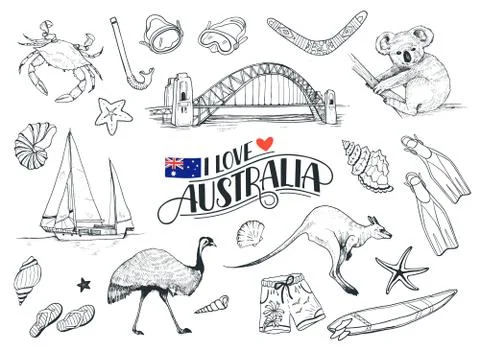Australia vector symbols Stock Illustration