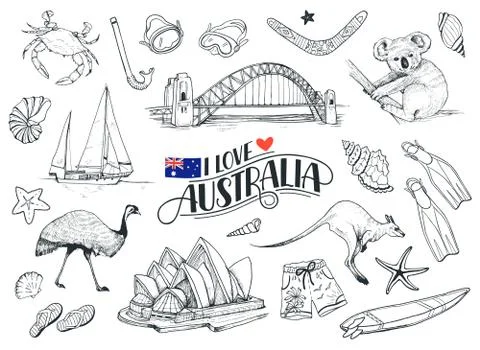 Australia vector symbols Illustrazione stock