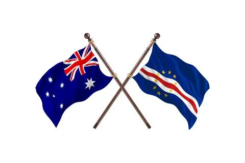 Australia Versus Cabo Verde  Two countries Flags background Stock Illustration