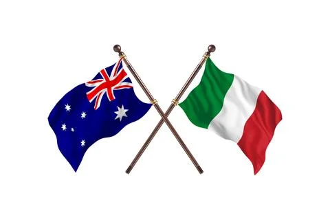 Australia Versus Italy  Two countries Flags background Stock Illustration