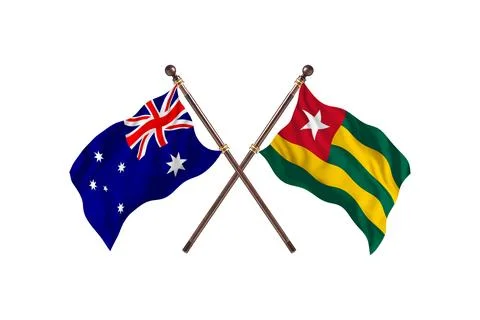 Australia Versus Tonga  Two countries Flags background Stock Illustration