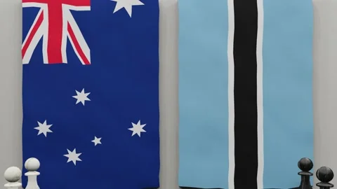 Australia vs Botswana at the chess board. Stock Footage 203898273