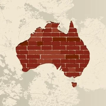 Australia wall map Stock Illustration