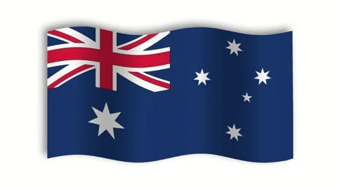Australia waving flag animation on both white and green background Stock Footage 252669445
