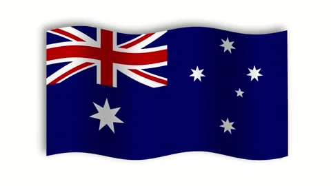 Australia waving flag animation on white background and green background Stock Footage 250971774