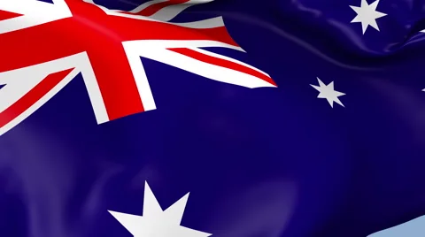 Australia Waving Flag Background Loop Stock Footage 64142603
