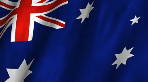 Australia  Waving Flag Stock Footage 12239150