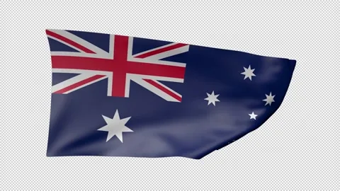 Australia Waving Flag Transparent Alpha Stock Footage 274043295