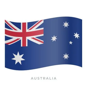 Australia waving flag vector icon. Vector illustration isolated on white. 스톡 일러스트