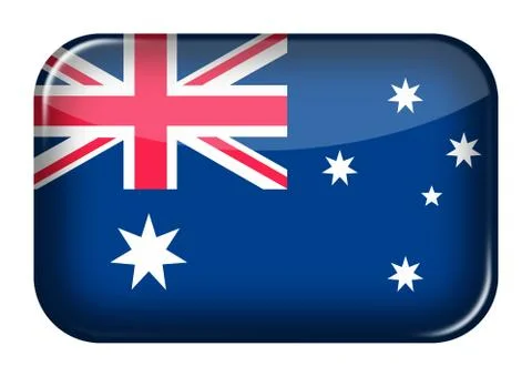 Australia web icon rectangle button with clipping path 3d illustration イラスト素材