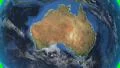 Australia. Zoom in on Australia contoured on green 4K 4k or 4k+ Resolution