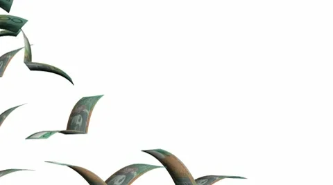 Australian 100 dollar notes flying Stock Footage 10727224