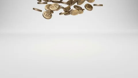 AUSTRALIAN 2 DOLLAR COINS FALLING 10 SECONDS Stock Footage 108066872