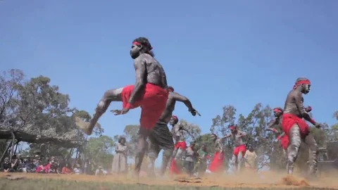 Australian Aboriginal Dancing  Stock Footage
