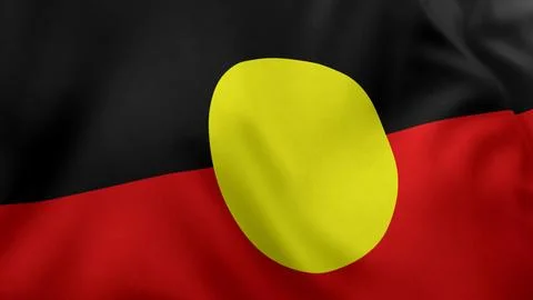 Australian Aboriginal Flag, 3D Render Illustrazione stock
