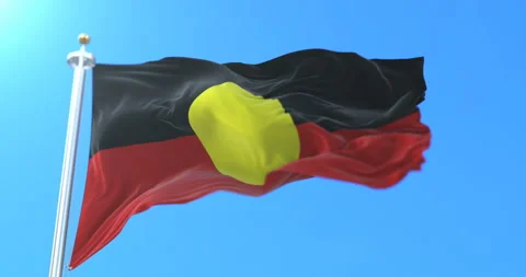 Australian Aboriginal Flag, Australia. Loop Stock Footage 100585893
