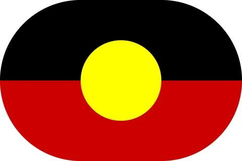 Australian Aboriginal flag in flat oval design Stock Illustration