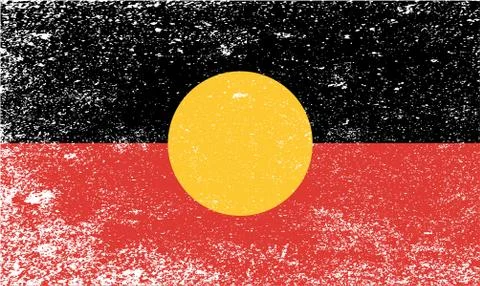 Australian Aboriginal Grunge Flag Stock Illustration