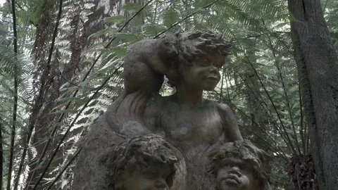  Australian aboriginal statue at William Ricketts Sanctuary in Melbourne Stock-Footage 73053482