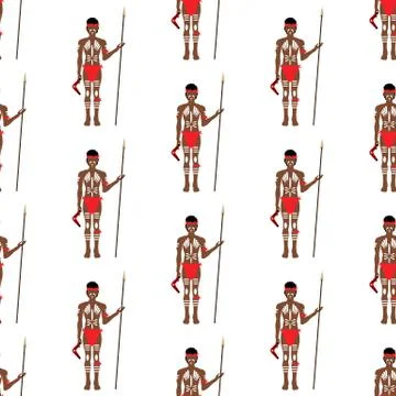 Australian aborigine seamless pattern Stock Illustration