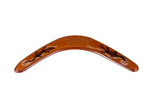 Australian boomerang gift isolated on white Stock Photos