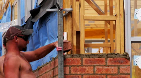 Australian bricklayers Video stock 32576273