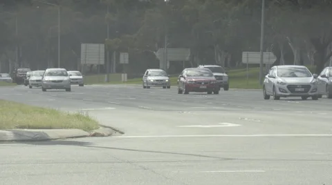 Australian Cars Approaching Intersection Stock Footage 68217558