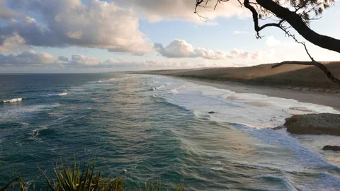 Australian coast in the evening light Stock Footage 98412832