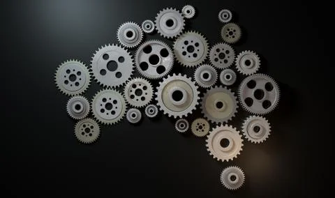 Australian cogwheel machine Stock Illustration