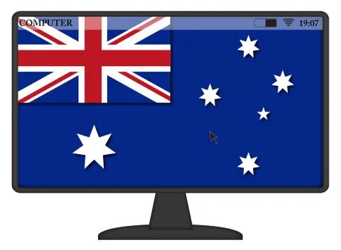 Australian Computer Flag Stock Illustration