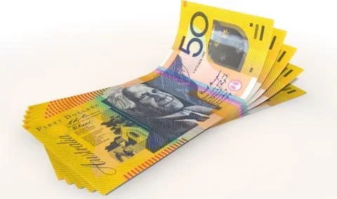 Australian dollar bank notes spread Stock Illustration