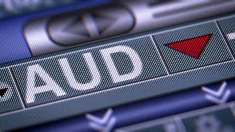 Australian dollar. Down. Looping. Stock Footage 74241743
