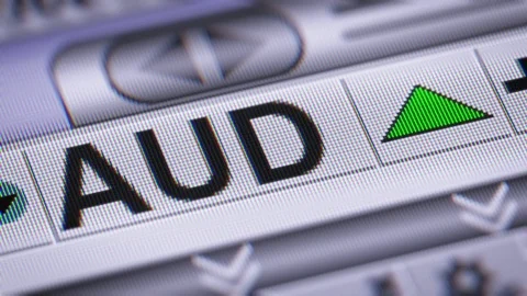 Australian dollar. Up. Looping. Stock-Footage 73372431