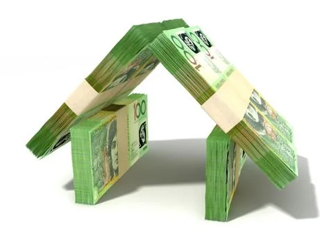 Australian dollar notes house perspective イラスト素材