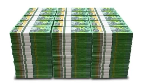 Australian dollar notes pile Illustrazione stock