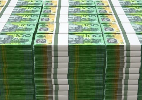 Australian dollar notes pile Stock Illustration