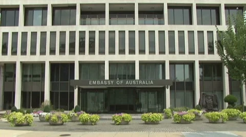 Australian Embassy in the U.S. Stock Footage 8507871