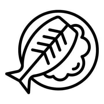 Australian fish icon outline vector. Food chicken Stock Illustration