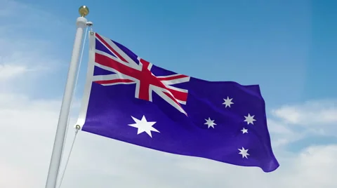 Australian flag in 4k Stock Footage 62438815
