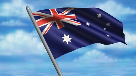 Australian Flag Animation Stockbeeldmateriaal 40271385