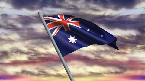 Australian Flag Animation Stock Footage 40271396