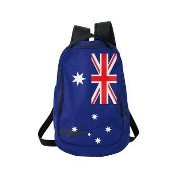 Australian flag backpack isolated on white Stock Photos