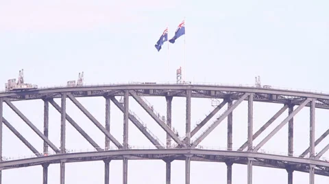 Australian flag on bridge 库存影片 39845243
