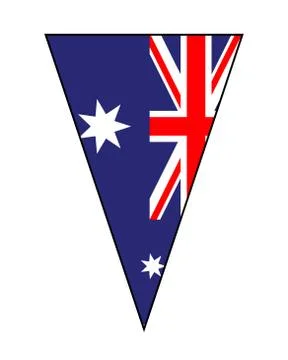 Australian Flag As Bunting Triangle Stock Illustration