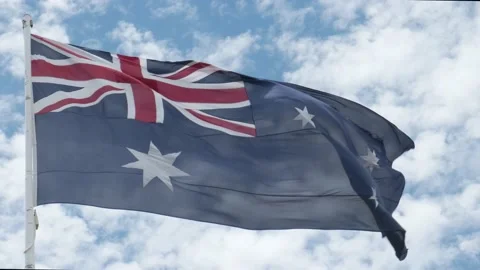 Australian Flag close up Stock Footage 146578972