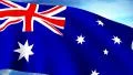 Australian Flag Closeup Waving Against Blue Sky Seamless Loop CG HD Footage