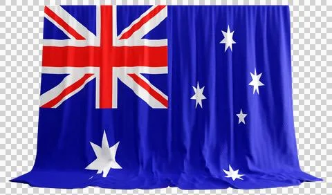 Australian Flag Curtain in 3D Rendering Australia's Diverse Fabric Illustrazione stock